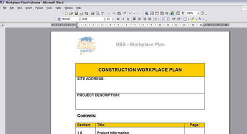 Owner Builder Construction Workplace Safety Planning