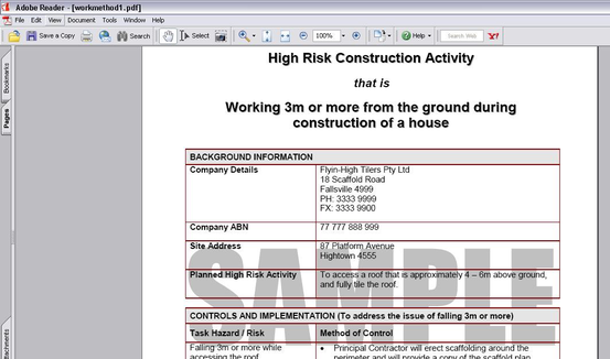 Owner Builder - High Risk Activities